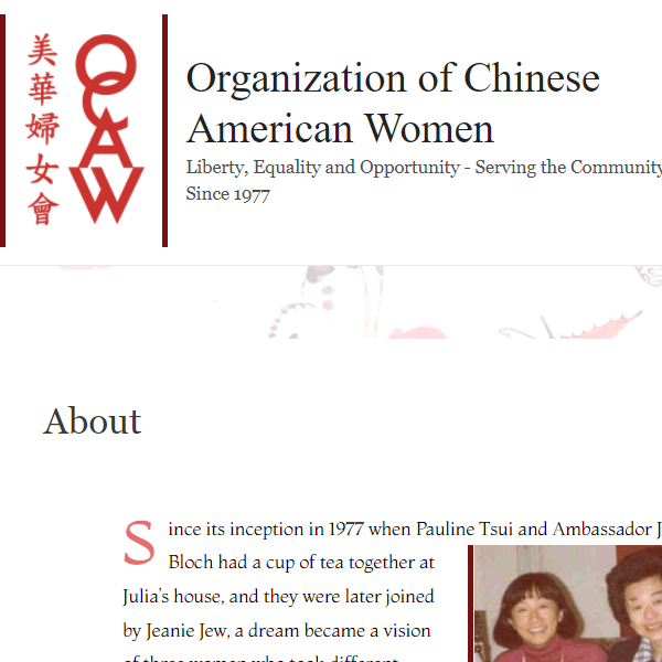 Chinese Organizations in Virginia - Organization of Chinese American Women