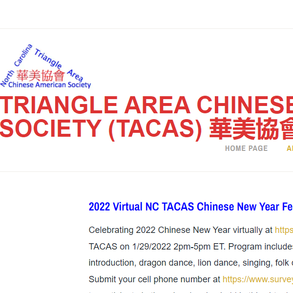Chinese Non Profit Organization in North Carolina - Triangle Area Chinese American Society