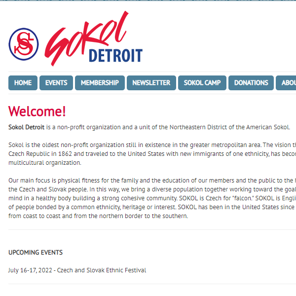 Czech Organization in Michigan - Sokol Detroit