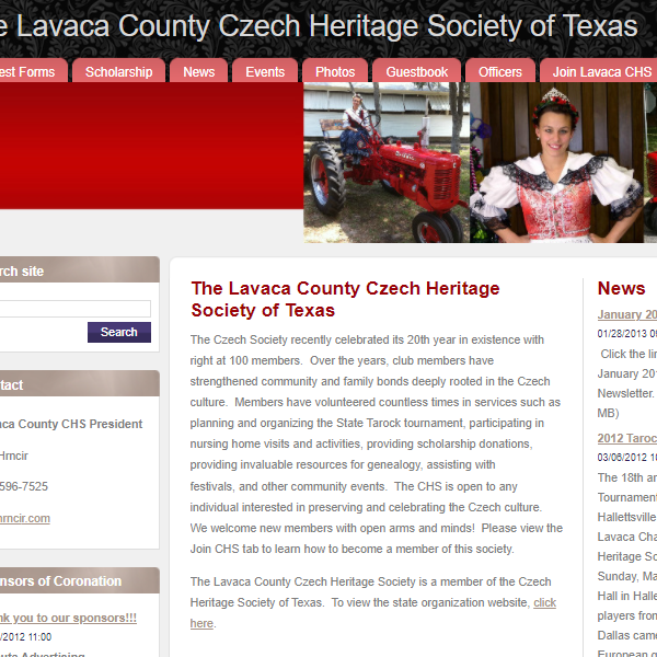Czech Speaking Organization in Texas - The Lavaca County Czech Heritage Society of Texas