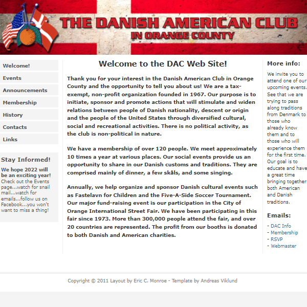 Danish Organization in Los Angeles California - The Danish American Club in Orange County
