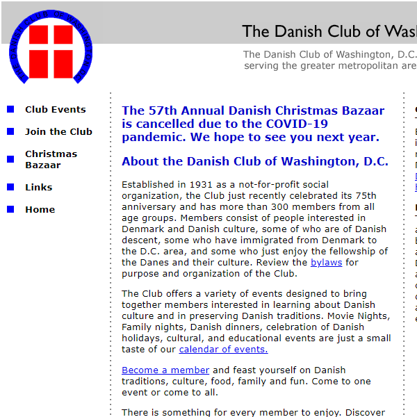 Danish Organizations in USA - The Danish Club of Washington D.C.
