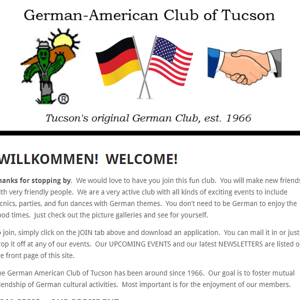 German Cultural Organization in USA - German American Club of Tucson