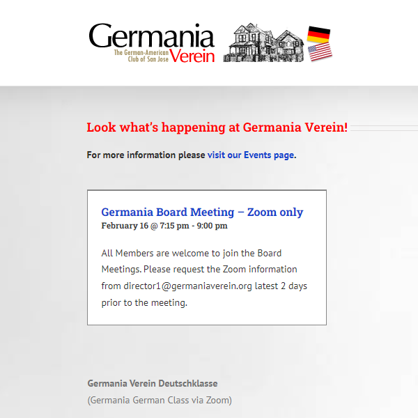German Organization in Los Angeles California - Germania Verein