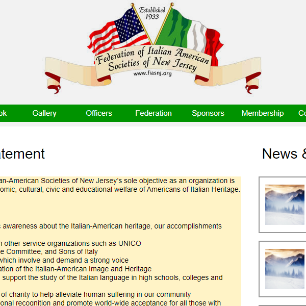 Italian Speaking Organizations in New Jersey - Federation of Italian-American Societies of New Jersey