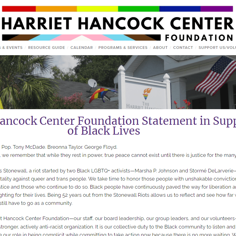 LGBTQ Organization in South Carolina - Harriet Hancock LGBT Center