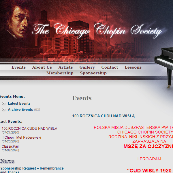 Polish Organization in Illinois - The Chicago Chopin Society